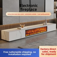 Cheminée Électrique Américaine Personnalisée avec Flamme Simulée Intégrée, Meuble Décoratif pour Cheminée Électronique