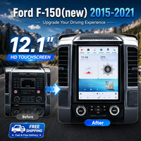Pour Ford F150 2015-2021, autoradio Android de style Tesla 12,1 pouces, GPS, navigation, Bluetooth, DSP, CarPlay, compatible OEM, 4G, 64G, WiFi, USB