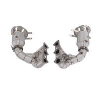 Colectores de escape de acero inoxidable para Porsche 992 GT3 4.0L OEM de alto flujo 200 celdas, diseño de carreras de longitud igualada, mejora de potencia