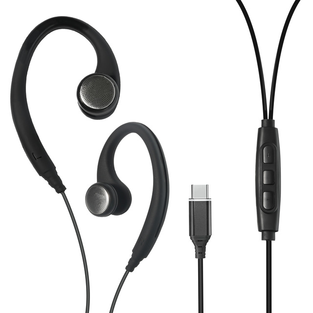 Type-C Dynamic Driver Headset for for for Android iPhone Ear-Hanging High Frequency Monitor with 1.2m Cord Earphones