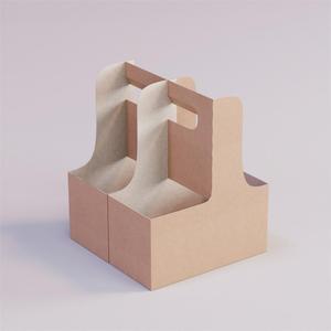 Eco Customized Take Away Hot <strong>Drink</strong> Coffee Tea Cup <strong>Holder</strong> With Handle Kraft Paper Cup <strong>Holder</strong> Disposable - Product Image 3