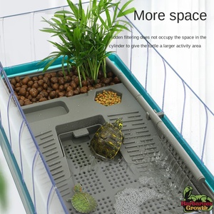 Habitat pour tortues rond, durable, écologique, résistant, <span class=keywords><strong>enclos</strong></span> pour reptiles, filtration efficace pour un soin durable des tortues - Product Image 2