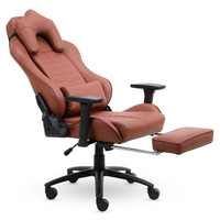 Chaise de jeu moderne en cuir PU personnalisée avec accoudoirs 3D, soutien lombaire réglable, dossier haut inclinable et pivotant pour ordinateur