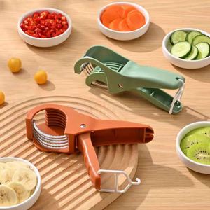 Hachoir manuel multifonctionnel créatif pour cuisine, en acier, pour fruits et légumes, avec fonction de coupe et de pressage, pour séparateur de légumes en plastique - Product Image 4