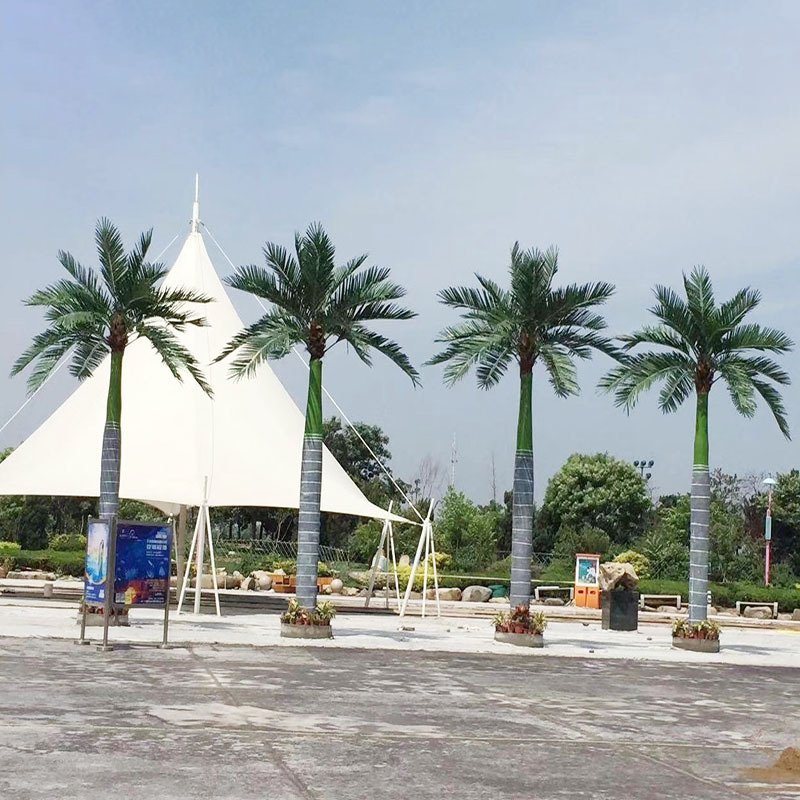 Огромное искусственное пальмовое дерево X338, внутренний зал, уличный бассейн, декоративный декор, зеленое пластиковое большое искусственное растение, Кокосовая пальма