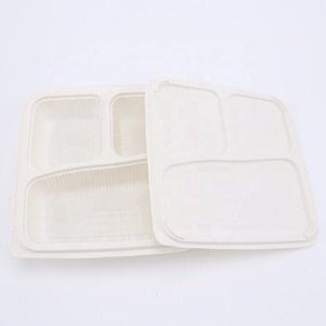 Fiambrera Biodegradable desechable de maíz, caja de almuerzo con tapa para restaurante - Product Image 2
