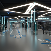 Service de design d'intérieur haut de gamme pour hôtels et salles de sport, plan d'aménagement de club de fitness, rendu 3D et solution d'approvisionnement en équipement de gym