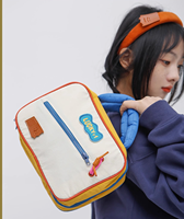 Trousse de Maquillage de Voyage Pliable de Luxe en Toile Grande Capacité avec Fermeture Éclair pour Femmes – Idéale pour le Rangement Quotidien et les Voyages