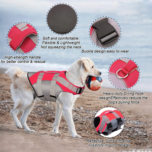 Gilet <span class=keywords><strong>de</strong></span> <span class=keywords><strong>sauvetage</strong></span> anti-intrusion <span class=keywords><strong>pour</strong></span> chiens, <span class=keywords><strong>veste</strong></span> <span class=keywords><strong>de</strong></span> survie anti-intrusion, ajustable, Durable et à haute élasticité, avec poignée <span class=keywords><strong>de</strong></span> secours - Product Image 3
