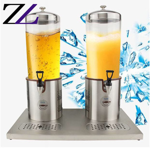 Da tavola buffet riscaldamento elettrico spremiagrumi distributori di bevande in acciaio inox 2 serbatoio estrattore di succo di acqua calda e fredda distributore di cibo - Product Image 2