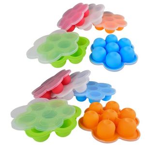 Wholesale Custom Logo Eco-friendly Food Grade Silicone Ice Cube Mold Collapsible Freezer Tray 7 Holes Quick Frozen Easy Release - Product Image 3