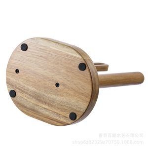 Baishun Wooden <b>Paper</b> Towel Holder Free Standing Circular No Drilling <b>Kitchen</b> Roll Stand - Product Image 5