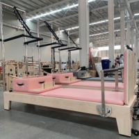 Plataforma de Estiramiento Dinámico para Entrenamiento de Core, Extensor de Pilates Blanco en Oferta, Reformer de Pilates de Madera de Arce Gruesa con Riel Completo