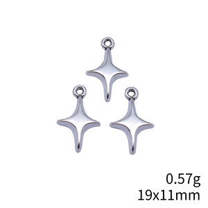Pendentif étoile scintillante à quatre branches en alliage de zinc multicolore pour la fabrication de colliers, bracelets et bijoux DIY, fournitures en gros - Product Image 3