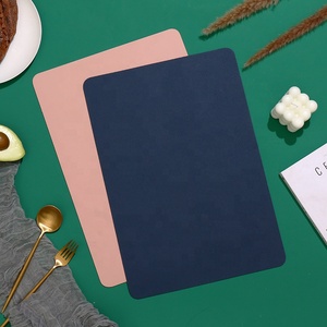 Manteles Individuales rectangulares de cuero para mesa, manteles individuales de dos colores, <span class=keywords><strong>azul</strong></span>, rosa y gris, para Decoración de mesa, boda y uso diario, disponibles - Product Image 4
