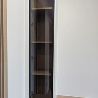 Table de toilette minimaliste en bois de pin massif avec miroir éclairé par LED amovible, design modulaire, salon, appartement, assemblé