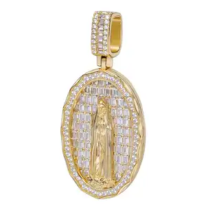 Vintage Sterling Zilveren Katholieke Religieuze Items Koperen Stokbrood Onze Dame Van Virgen De Guadalupe Maria Hanger