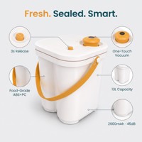 Conteneur de stockage d'aliments pour chiens et chats 13L, hermétique sous vide, bac à nourriture pour animaux de compagnie, maintien de la pression intelligent, scellage à une touche, qualité alimentaire