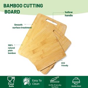 Ensemble de 3 planches à découper en bambou pour la cuisine, avec poignée, pour la viande, les légumes, les fruits, les charcuteries, <span class=keywords><strong>planche</strong></span> à découper en bois de bambou - Product Image 3