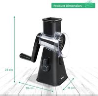 3-blad Roestvrijstalen Keukengereedschap Handmatige Multifunctionele Roterende Kaasrasp Shredder Snijmachine Snijmachine Chopper Groenten Voedsel