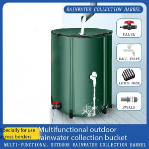 Baril <span class=keywords><strong>de</strong></span> récupération <span class=keywords><strong>d</strong></span>'eau <span class=keywords><strong>de</strong></span> pluie pliable <span class=keywords><strong>de</strong></span> 52 gallons en PVC avec robinet et grille supérieure <span class=keywords><strong>pour</strong></span> l'eau <span class=keywords><strong>de</strong></span> pluie des gouttières <span class=keywords><strong>pour</strong></span> jardin et pelouse - Product Image 2