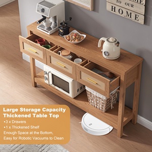 Oem <span class=keywords><strong>3</strong></span>-Drawer mây giao diện điều khiển bảng 2 <span class=keywords><strong>Tier</strong></span> hẹp gỗ sofa bảng thiết kế hiện đại cho phòng khách lối vào nhà bếp phòng ngủ - Product Image 2