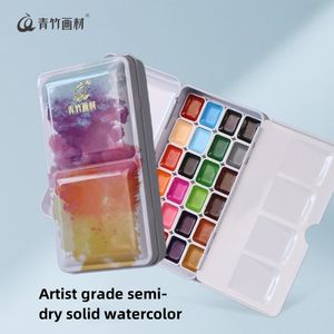 Demi-casserole OEM écologique Vente directe d'usine OEM 24 artiste peintures à l'<span class=keywords><strong>aquarelle</strong></span> moules à gâteau en métal <span class=keywords><strong>aquarelle</strong></span> semi-sèche pour l'art - Product Image 3
