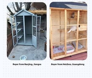 <span class=keywords><strong>Cage</strong></span> d'élevage de chat et de chien de luxe épissage Pigeon clôture pour animaux de compagnie en bois massif avec fermeture à bouton Super espace libre chat Villa - Product Image 6