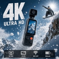 Caméscope de poche DV 4K portable avec écran LCD rotatif de 1,9 pouce, capteur OV8865, Type-C, charge rapide 900 mAh, prise en charge de la carte SD 128 Go