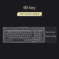 Clavier mécanique USB sans fil, triple mode, RGB personnalisable, Plug&Play, design élégant, pour jeux, e-sport, bureau, travail, K99 noir