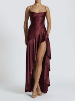 Robe de soirée élégante sans bretelles et dos nu à volants irréguliers, style célébrité, nouvelle collection printemps 2026 pour femmes