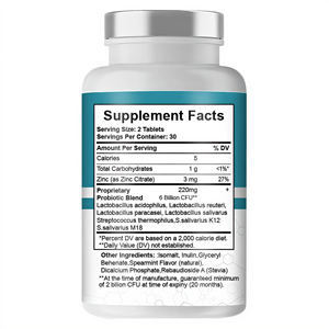 Probióticos Orales, Mezcla de 60 Tabletas Masticables, 7 Cepas, 6 Mil Millones de UFC, Suplemento Probiótico, Menta Fresca, Salud Bucal, Salud Digestiva para Adultos - Product Image 6