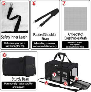 กระเป๋าใส่สุนัขแมวขนาดเล็กที่ระบายอากาศได้ดีกระเป๋าตาข่ายพับเก็บได้สำหรับสัตว์เลี้ยง - Product Image 4