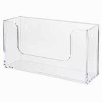 Support mural transparent en acrylique personnalisé pour boîte à gants, distributeur de manchons, rangement utilitaire de comptoir avec logo OEM, étui de rangement