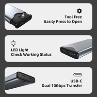 Discos duros duales USB3.2 Tipo C NVME Sata Caja protectora de disco duro múltiple