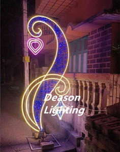 La rue de Noël a mené des lumières de motif de poteau de corde - Product Image 3