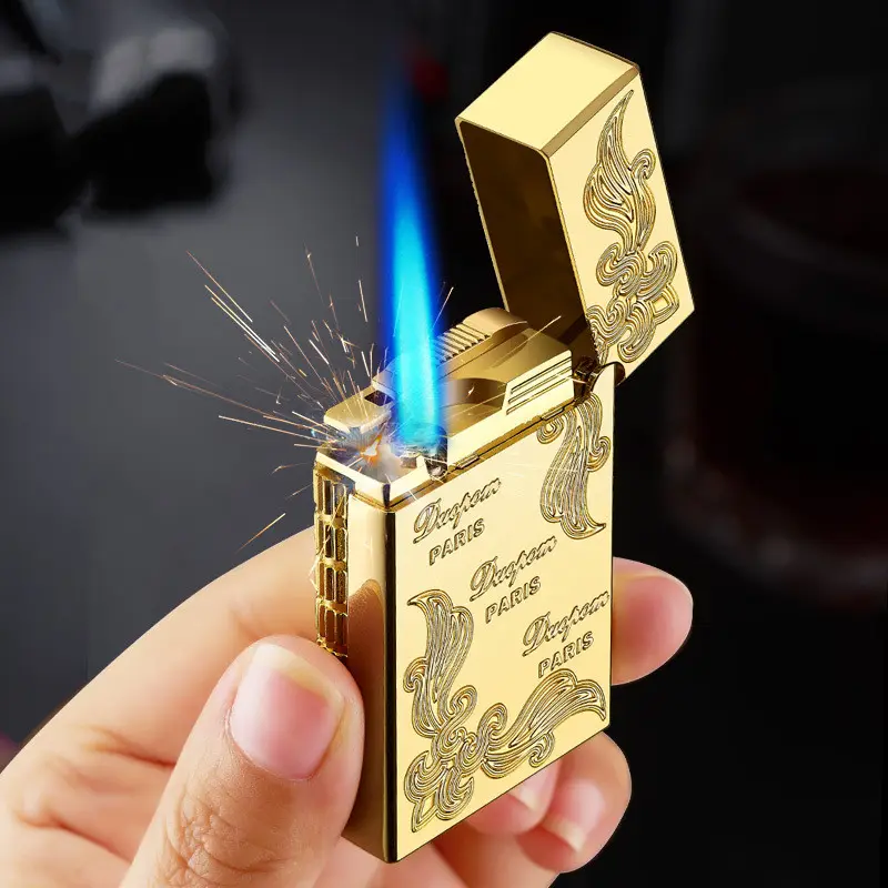 Retro Design Cigar Blue Jet Flame Lighter Gas Welding Kitchen Cigarette Igniter Butane Torch Lighter