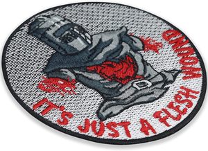 Patch tactique brodé 'C'est juste une blessure de chair' Design Black Knight Badge Biker Patch DIY Hook Loop - Product Image 4