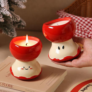 Bougies en cire de soja en pot céramique en forme de <span class=keywords><strong>pomme</strong></span> mordue pour la décoration intérieure printanière et coffret cadeau de Pâques pour femmes - Product Image 2