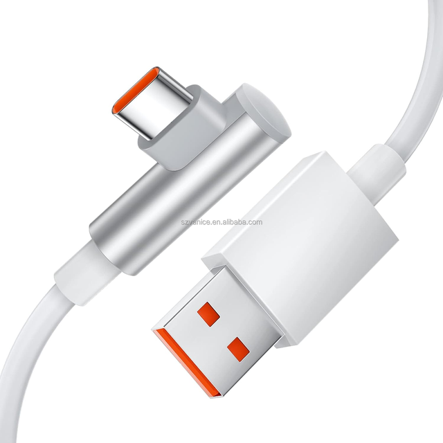 120W 6A USB Type C Cable for Xiaomi Right Angle 90 Degrees 6A Fast Charging Data Cables for Xiaomi 13T 12T Pro/Redmi Note 10