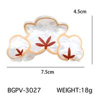 Pinces à cheveux en acrylique ZOYU, motif feuille d'érable, 7,5 cm, pinces à cheveux en forme de requin, accessoires pour cheveux européens-américains pour filles