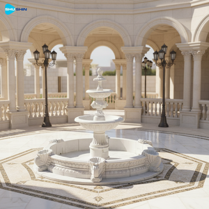 Fontaine en marbre de <span class=keywords><strong>Versailles</strong></span> à étages en marbre statuaire blanc, sculptée à la main, fontaine de cour en marbre naturel - Product Image 5