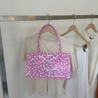 Sac fourre-tout transparent classique grande taille résistant à l'eau, sac à bandoulière tendance à pois, sac à main transparent pour l'été