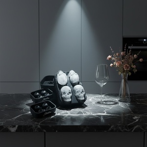 Wholesale Xinghan Manual Eco-Friendly Recyclable Silicone BPA-Free Food Grade Dishwasher Safe Ice Cube Tray Black Ice <b>Cream</b> - Product Image 3