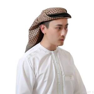 Nueva Ghutra cuadrada para hombre estilo Dubái Saudí, pañuelo para la cabeza de estilo árabe hecho de fibra de poliéster -- para musulmanes - Product Image 1