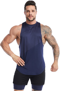 Magliette da <span class=keywords><strong>uomo</strong></span> senza maniche di nuovo Design canottiere da palestra personalizzate bianche nere semplici canotte asciutte Quicy - Product Image 4