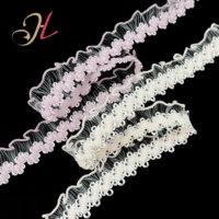 En stock usine, 15 mm, 21 couleurs, Bande élastique en dentelle à volants effet soie de poisson, Picot en nylon, pour sous-vêtements et bretelles de soutien-gorge