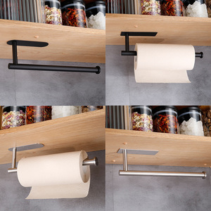 Single Tier Square Shape Non-Punch Self-Adhesive Wall-Mounted Steel Cabinet Kitchen Paper Towel Holder <b>Box</b> <b>Tool</b> Storage Bathroom - Product Image 5
