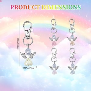 Dijes de alas de ángel en varios estilos de QQ, dijes de ángeles guardianes, colgantes con diseño de hadas, dijes con clip, - Product Image 3