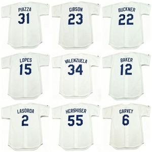 Camiseta de Béisbol Clásica de los 90, Cosida, Tallas S-5XL, OREL HERSHISER, FERNANDO VALENZUELA, MIKE PIAZZA, KIRK GIBSON, STEVE SAX - Product Image 1